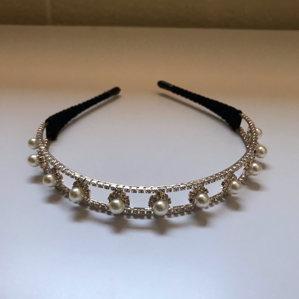 💎WHITE PEARL RHINESTONE HEADBAND💎